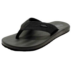 Flojos Ryan Men's Faux Leather Thong Flip Flops Sandals Black Sz 9 Summer Beach